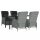 vidaXL 5-tlg. Garten-Essgruppe Hellgrau Poly Rattan