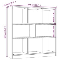 vidaXL B&uuml;cherregal Grau Sonoma 97,5x29,5x100 cm Holzwerkstoff