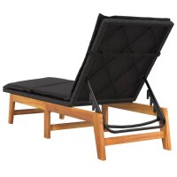 vidaXL Sonnenliege mit Tisch Poly Rattan und Massivholz Akazie