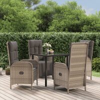 vidaXL 5-tlg. Garten-Essgruppe mit Kissen Schwarz und...