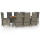 vidaXL 9-tlg. Garten-Essgruppe mit Kissen Grau Poly Rattan