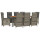 vidaXL 9-tlg. Garten-Essgruppe mit Kissen Grau Poly Rattan