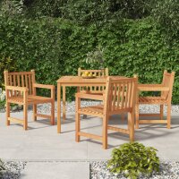 vidaXL 5-tlg. Garten-Essgruppe Massivholz Teak