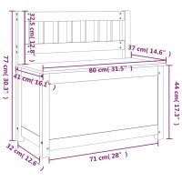 vidaXL Sitzbank Grau 80x41x77 cm Massivholz Kiefer