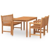 vidaXL 4-tlg. Garten-Essgruppe Massivholz Teak