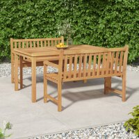 vidaXL 3-tlg. Garten-Essgruppe Massivholz Teak