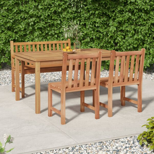 vidaXL 4-tlg. Garten-Essgruppe Massivholz Teak