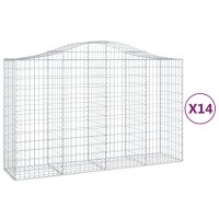 vidaXL Gabionen mit Hochbogen 14Stk. 200x50x120/140cm...