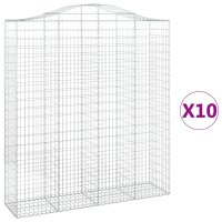 WOWONA Gabionen mit Hochbogen 10Stk. 200x50x220/240cm...