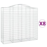 vidaXL Gabionen mit Hochbogen 8 Stk. 200x50x180/200cm...