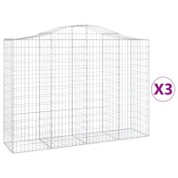 vidaXL Gabionen mit Hochbogen 3 Stk. 200x50x140/160cm...