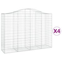 vidaXL Gabionen mit Hochbogen 4 Stk. 200x50x140/160cm...