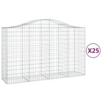 vidaXL Gabionen mit Hochbogen 25Stk. 200x50x120/140cm...