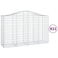 vidaXL Gabionen mit Hochbogen 11Stk. 200x50x120/140cm...