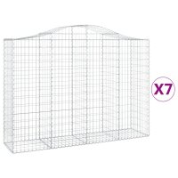 vidaXL Gabionen mit Hochbogen 7 Stk. 200x50x140/160cm...