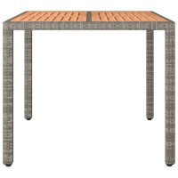 vidaXL Gartentisch mit Holzplatte Grau Poly Rattan &amp; Massivholz Akazie