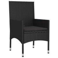 vidaXL 4-tlg. Garten-Lounge-Set mit Kissen Schwarz Poly Rattan