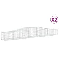 vidaXL Gabionen mit Hochbogen 2 Stk. 400x50x40/60cm...