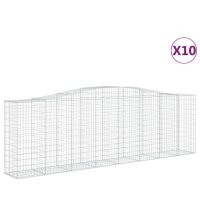 vidaXL Gabionen mit Hochbogen 10 Stk 400x50x120/140cm...