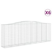 vidaXL Gabionen mit Hochbogen 6 Stk. 400x50x140/160cm...