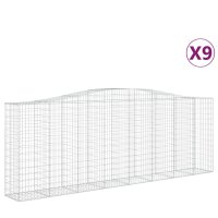 vidaXL Gabionen mit Hochbogen 9 Stk. 400x50x140/160cm...