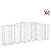 vidaXL Gabionen mit Hochbogen 8 Stk. 400x50x120/140cm...