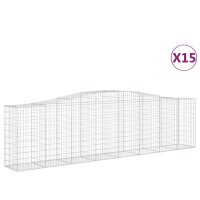 vidaXL Gabionen mit Hochbogen 15 Stk 400x50x100/120cm...