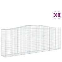 vidaXL Gabionen mit Hochbogen 8 Stk. 400x50x140/160cm...
