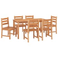 vidaXL 7-tlg. Garten-Essgruppe Massivholz Teak