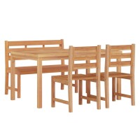 vidaXL 4-tlg. Garten-Essgruppe Massivholz Teak