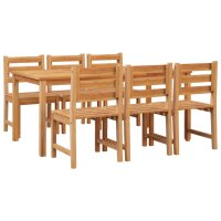 vidaXL 7-tlg. Garten-Essgruppe Massivholz Teak