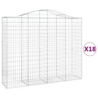 vidaXL Gabionen mit Hochbogen 18Stk. 200x50x160/180cm...