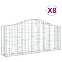 vidaXL Gabionen mit Hochbogen 8 Stk. 200x30x80/100 cm...
