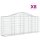vidaXL Gabionen mit Hochbogen 8 Stk. 200x30x80/100 cm Verzinktes Eisen