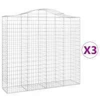 vidaXL Gabionen mit Hochbogen 3 Stk. 200x50x180/200cm...