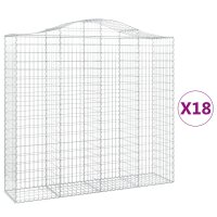 vidaXL Gabionen mit Hochbogen 18Stk. 200x50x180/200cm...