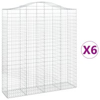 vidaXL Gabionen mit Hochbogen 6 Stk. 200x50x220/240cm...