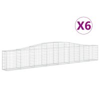 vidaXL Gabionen mit Hochbogen 6 Stk. 400x30x60/80 cm Verzinktes Eisen