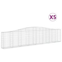 vidaXL Gabionen mit Hochbogen 5 Stk. 400x30x80/100cm Verzinktes Eisen