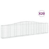 vidaXL Gabionen mit Hochbogen 20 Stk. 400x30x80/100cm...