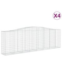 vidaXL Gabionen mit Hochbogen 4 Stk. 400x50x120/140cm...