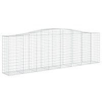 vidaXL Gabionen mit Hochbogen 4 Stk. 400x50x120/140cm Verzinktes Eisen