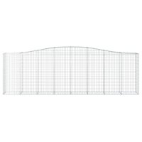 vidaXL Gabionen mit Hochbogen 4 Stk. 400x50x120/140cm Verzinktes Eisen