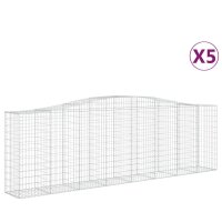 vidaXL Gabionen mit Hochbogen 5 Stk. 400x50x120/140cm...