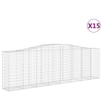 vidaXL Gabionen mit Hochbogen 15 Stk 400x50x120/140cm...