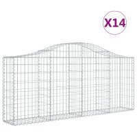 vidaXL Gabionen mit Hochbogen 14 Stk. 200x30x80/100cm...