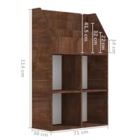 vidaXL Kinder-B&uuml;cherregal Braun Eichen-Optik 71x30x114cm Holzwerkstoff