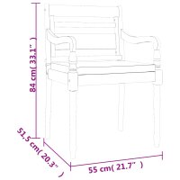 vidaXL 7-tlg. Garten-Essgruppe mit Kissen Massivholz Teak