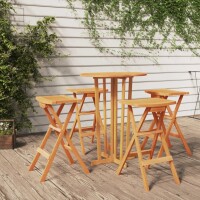 vidaXL 5-tlg. Bar-Set Klappbar Massivholz Teak