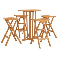 vidaXL 5-tlg. Bar-Set Klappbar Massivholz Teak